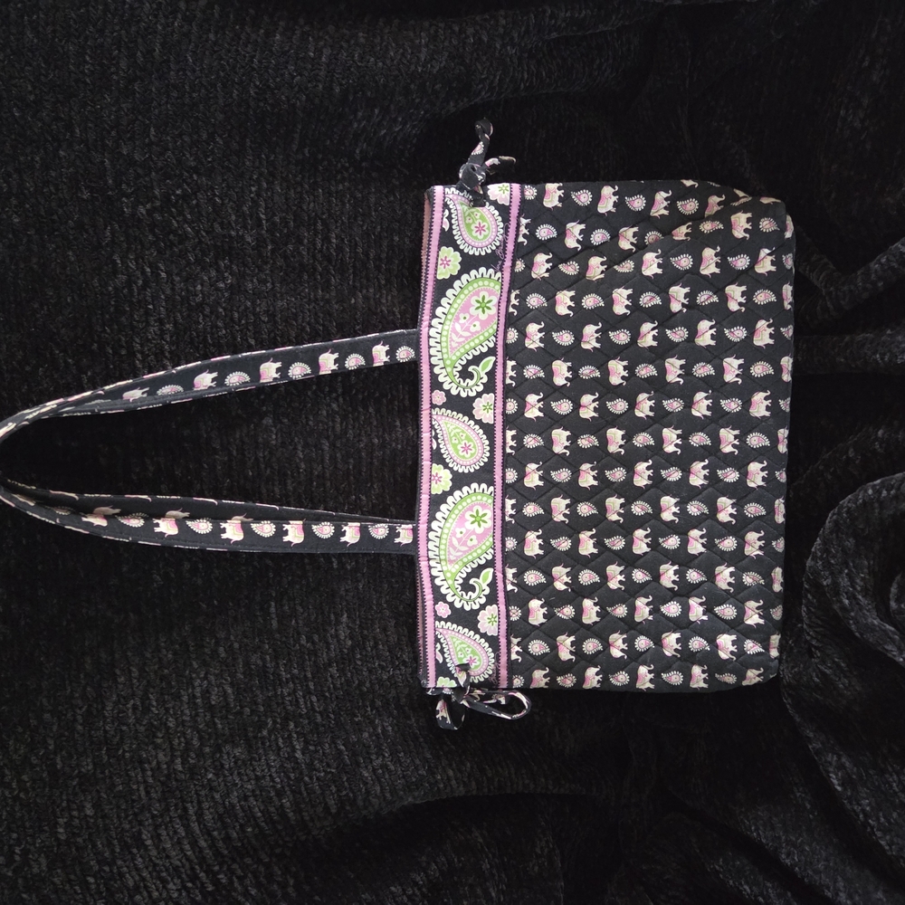 Black and Pink Geometric Shoulder Bag